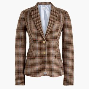 J Crew Sz 0Walnut Houndstooth Schoolboy Blazer Jacket